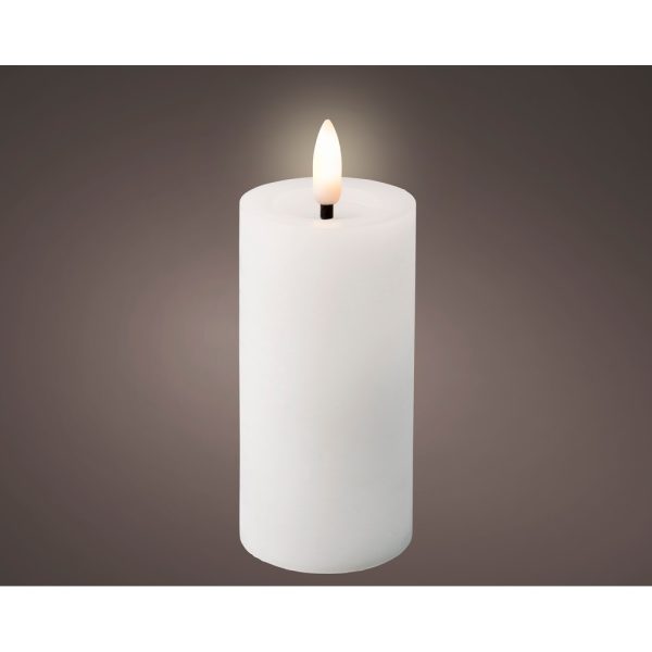 CANDELA LED CERA EFFETTO FIAMMA DURATA 6 ORE H12,5 D5 CM bianco (Cod. 39097-01)