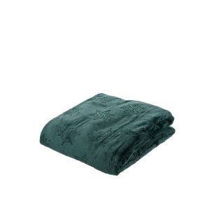 COPERTA FIOCCHI DI NEVE 130X170X0,8 CM verde (Cod. 39116-01)