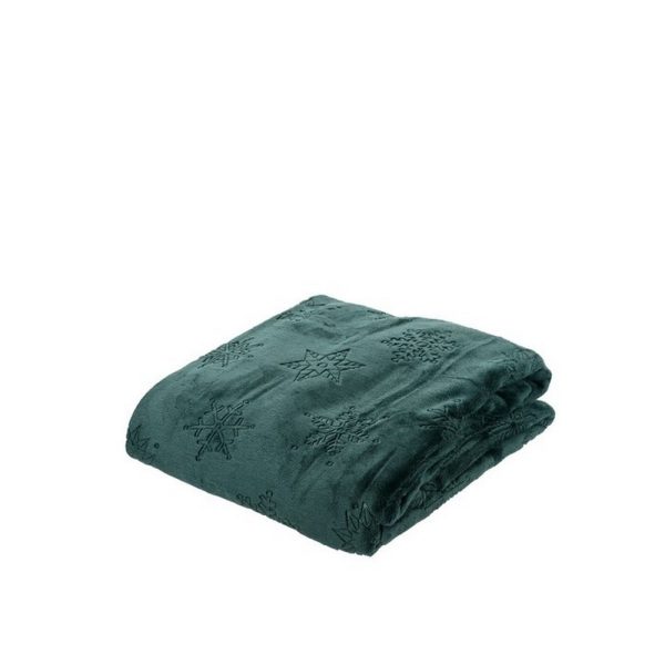 COPERTA FIOCCHI DI NEVE 130X170X0,8 CM verde (Cod. 39116-01)