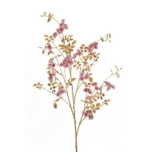 RAMO DOGWOOD CON FOGLIE METALLIZZATE 130 CM malva (Cod. 38999-02)