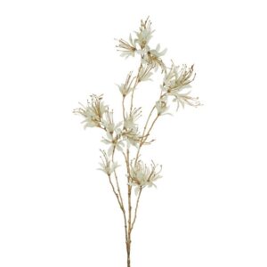 RAMO LUNGO HIBISCUS CON GLITTER BIODEGRADABILE 115 CM crema (Cod. 39001-01)
