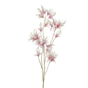 RAMO LUNGO HIBISCUS CON GLITTER BIODEGRADABILE 115 CM rosa (Cod. 39001-02)