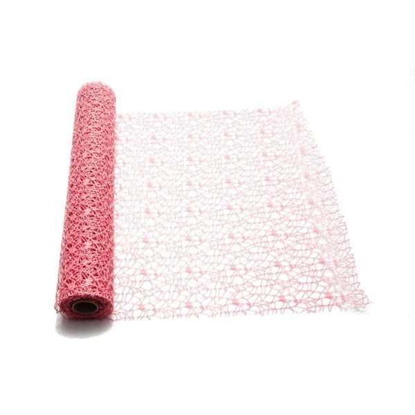 RETINA POLYCOTTON "SPIDER" DECOR MESH CM 48x5MT rosa-chiaro (Cod. 19632-05)