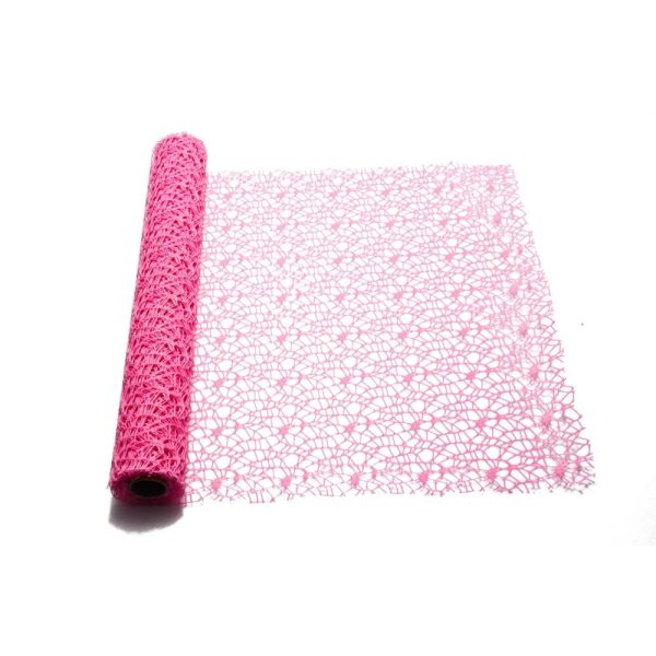 RETINA POLYCOTTON "SPIDER" DECOR MESH CM 48x5MT rosa-carico (Cod. 19632-12)