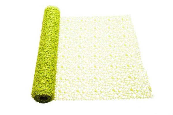 RETINA POLYCOTTON "SPIDER" DECOR MESH CM 48x5MT verde-acido (Cod. 19632-15)