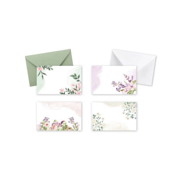 BIGLIETTI + BUSTE 100 PZ SOGGETTI MISTI 11X7 CM fiori-assortiti-359 (Cod. 23969-43)