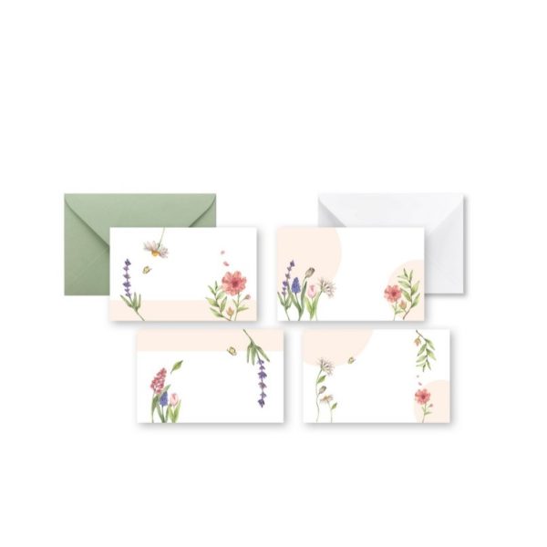 BIGLIETTI + BUSTE 100 PZ SOGGETTI MISTI 11X7 CM fiori-assortiti--366 (Cod. 23969-46)