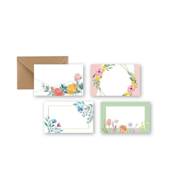BIGLIETTI + BUSTE 100 PZ SOGGETTI MISTI 11X7 CM fiori-assortiti-369 (Cod. 23969-48)