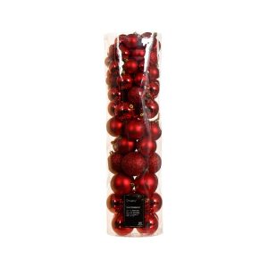 BOX 80PZ. PALLINE MISTE DIAM.4-5-6-7-8 CM. rosso (Cod. 35331-01)