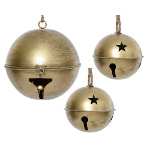 SET 3 PZ. CAMPANE DECORATIVE  D24,5 H28 CM oro (Cod. 39229-02)