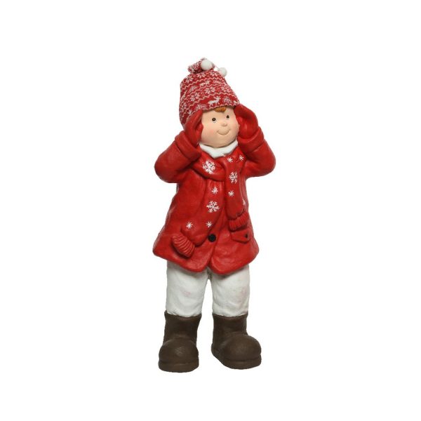 BAMBINO IN POLIESTERE 31X24XH70 CM giacca-rossa (Cod. 39327-01)