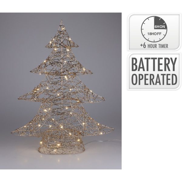 ALBERO CON FILO ORO 60LED 60 CM CON TIMER 6 ORE  (Cod. 39283-01)