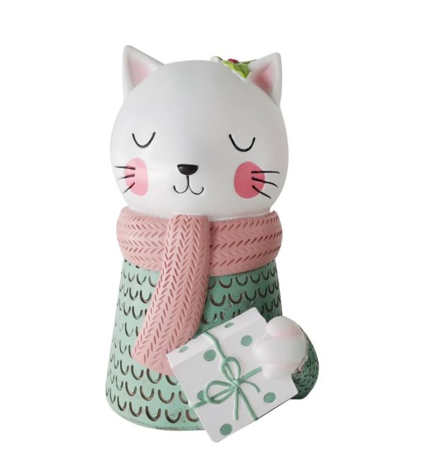 GATTINA PORTAFIORI  12X15 H 26 gattino-con-sciarpa (Cod. 34621-01)