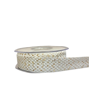 NASTRO CON PAILLETTES 25MM bianco (Cod. 38784-01)