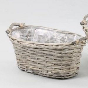 PORTAVASO X2 VIMINI OVALE D18 CM  grigio (Cod. 39342-01)