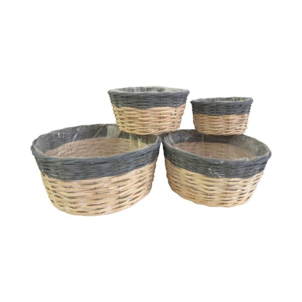 SET 4 PZ. CESTO WILLOW  H10 D20- H12 D25-H14 D29-H15 D33  (Cod. 39279-01)