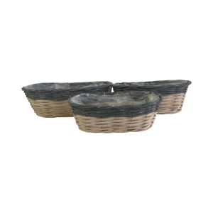 SET 3 PZ. CESTO OVALE WILLOW  DA 28X15X10 A 35X22X12 CM  (Cod. 38963-01)