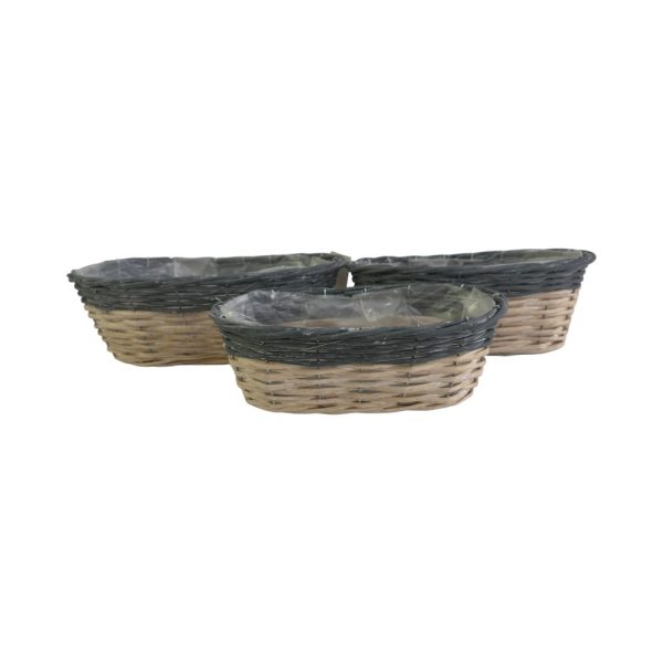 SET 3 PZ. CESTO OVALE WILLOW  DA 28X15X10 A 35X22X12 CM  (Cod. 38963-01)