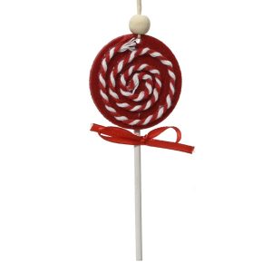 1 PZ. DECORAZIONE NATALIZIA PER ALBERO  0,5X5,5X8 CM candy-stick-rosso (Cod. 39061-03)