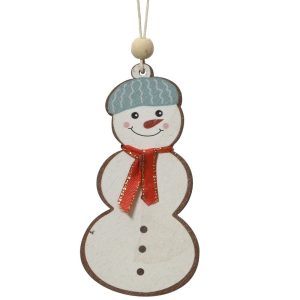 1 PZ. DECORAZIONE NATALIZIA PER ALBERO  0,5X5,5X8 CM pupazzo-di-neve-1 (Cod. 39061-07)