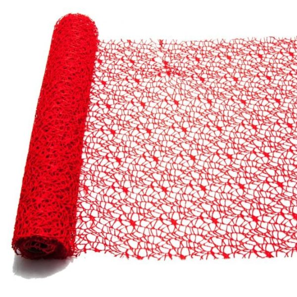 RETINA POLYCOTTON "SPIDER" DECOR MESH CM 48x5MT rosso (Cod. 19632-03)