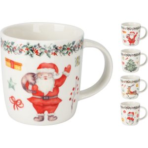 SET 4 PZ. TAZZA NEW BONE NATALIZIA 370ML  (Cod. 38941-01)