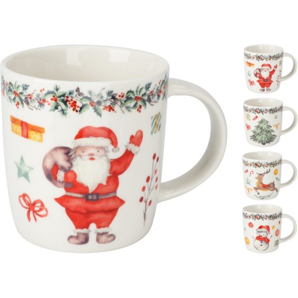 SET 4 PZ. TAZZA NEW BONE NATALIZIA 370ML  (Cod. 38941-01)