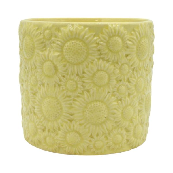VASO SUN FLOWER CERAMICA H15,4 D17 CM giallo (Cod. 39459-02)