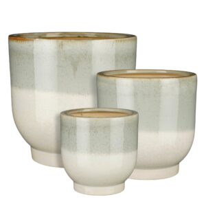 SET 3 PZ. VASO TARA H19 D19 - H24 D24 - H30 D30 CM grigio-bianco (Cod. 38174-01)