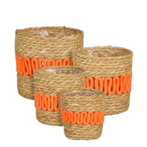 SET 4 PZ. CESTO FERNANDEZ ROTONDO arancione---h18-d19-h16-d16-h1 (Cod. 39527-02)