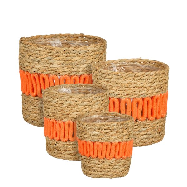 SET 4 PZ. CESTO FERNANDEZ ROTONDO arancione---h18-d19-h16-d16-h1 (Cod. 39527-02)