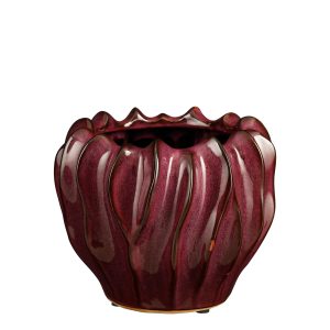 VASO THOM ROTONDO H17 D21,5 CM bordeaux (Cod. 39392-01)