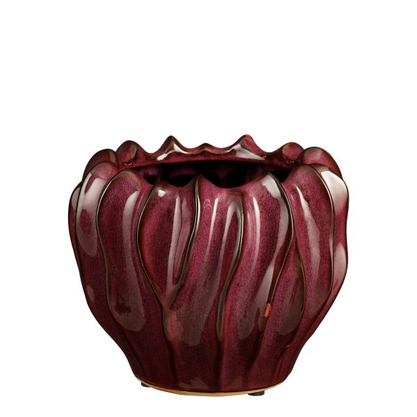VASO THOM ROTONDO H17 D21,5 CM bordeaux (Cod. 39392-01)