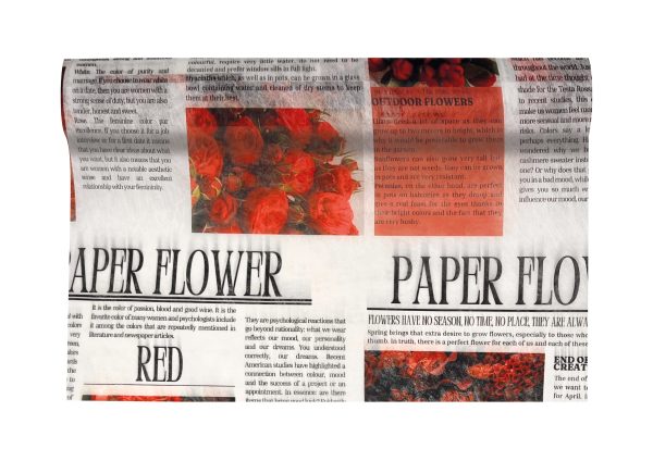BOBINA DECOFIBRA NEWSPAPER FLOWER MM.510 MT.9 rosso-07 (Cod. 39350-04)