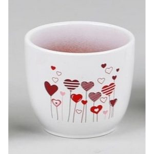 PORTAVASO TERRACOTTA CON CUORI PER VASO D10 CM  (Cod. 39591-01)