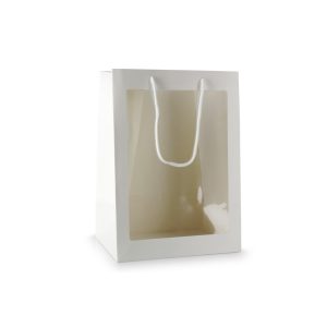 SET 10 PZ. BORSA CARTA CON FINESTRA 25X18 H35CM crema (Cod. 38372-02)