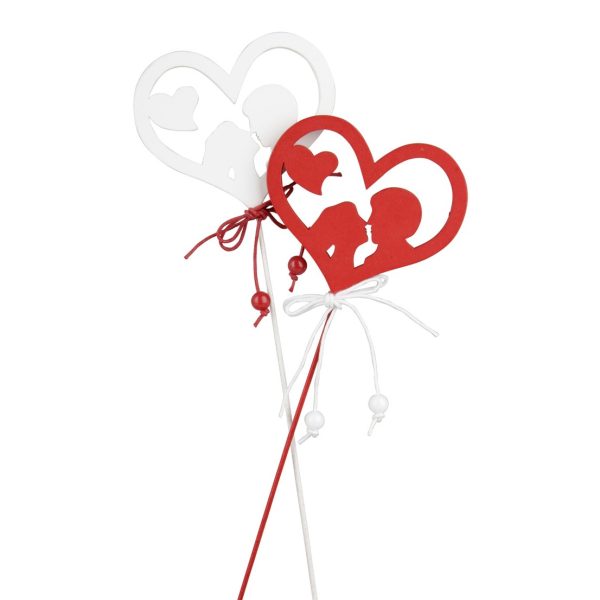 12 PZ. PICK CUORI H26,7 CM - (Cod. 39544-01)