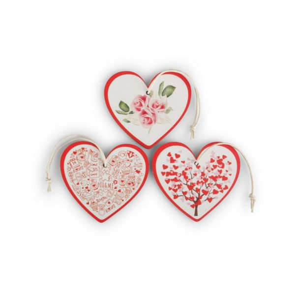 24 PZ. CUORI DA APPENDERE 5X6 CM - (Cod. 39549-01)