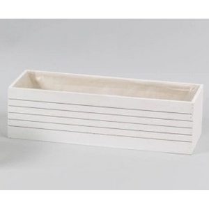 PORTAVASO LEGNO RETTANGOLARE PER 3 VASI D10 CM bianco (Cod. 37212-01)