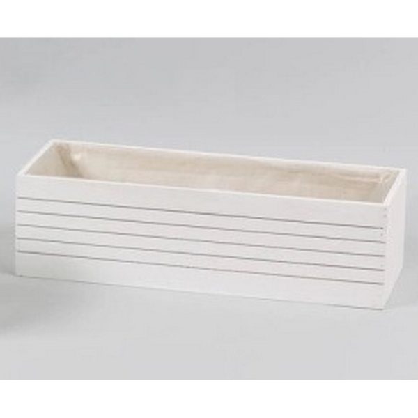 PORTAVASO LEGNO RETTANGOLARE PER 3 VASI D10 CM bianco (Cod. 37212-01)