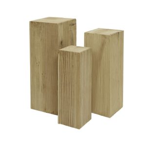 SET 3 COLONNE IN LEGNO MISURA MAX 30X30 H80 CM naturale (Cod. 37136-01)