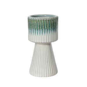 VASO ALTO H29 D15 CM bianco-verde (Cod. 39408-01)