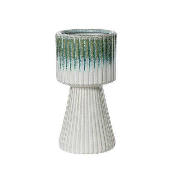 VASO ALTO H29 D15 CM bianco-verde (Cod. 39408-01)