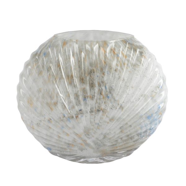 VASO VETRO CONCHIGLIA 20X6,5XH16,5 CM  (Cod. 39417-01)