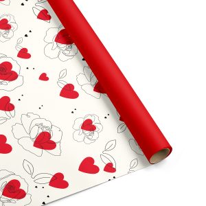 BOBINA B&P POLI. ROSE LOVE 100X25 rosso-bianco (Cod. 39371-01)