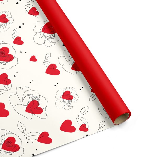 BOBINA B&P POLI. ROSE LOVE 100X25 rosso-bianco (Cod. 39371-01)
