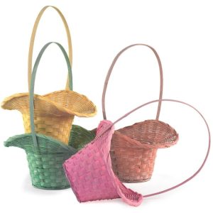 SET 4 CESTI CON MANICO ALTO H6X24X13 CM 4-colori (Cod. 39476-01)