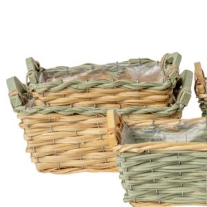SET 2 PZ. CESTO LEGNO 23X14X11 - 26X16X13 CM naturale (Cod. 39479-01)