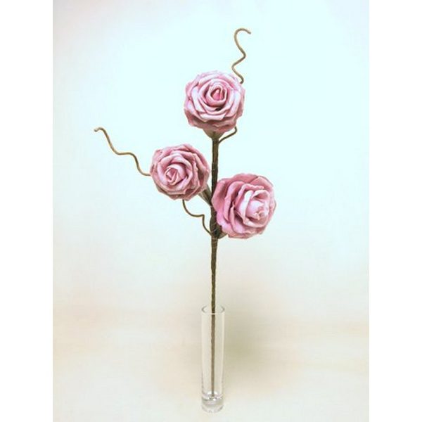 RAMO ROSA IN FOAM CON 3 FIORI 80CM rosa (Cod. 39565-02)
