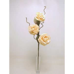 RAMO ROSA IN FOAM CON 3 FIORI 80CM avorio (Cod. 39565-01)